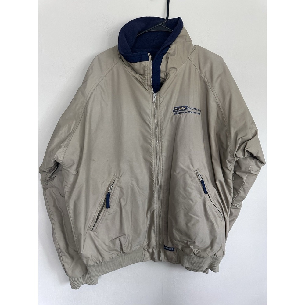 Vintage Electrical Trade Service Blue Collar Jacket Large Beige Uniform LARGE